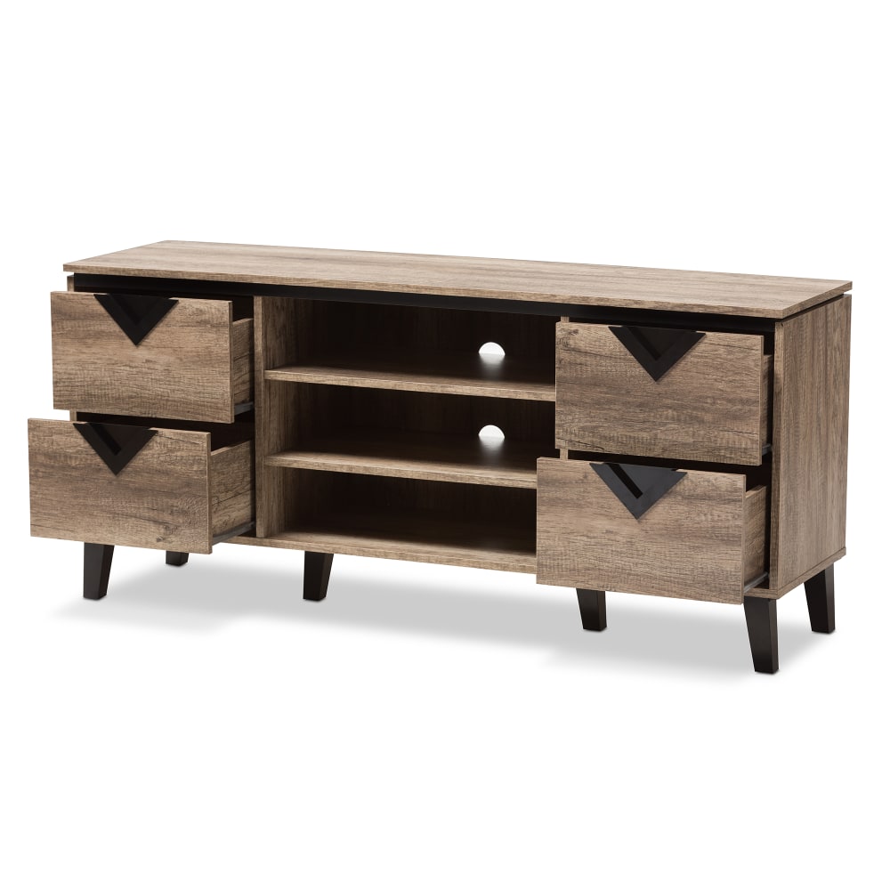 Baxton Studio Willi TV Stand, Light Brown