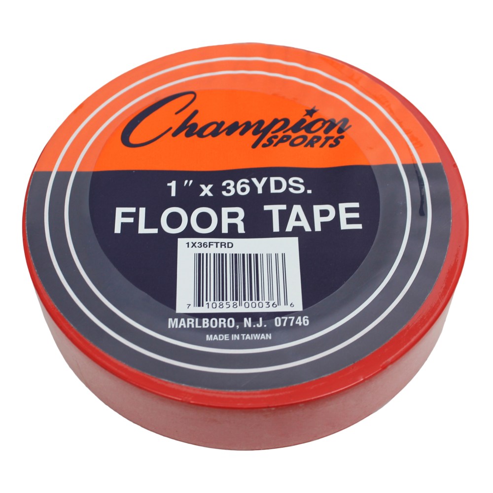 Champion Sports Floor Marking Tape, 1in x 36 yd., Red, Pack Of 6 Rolls