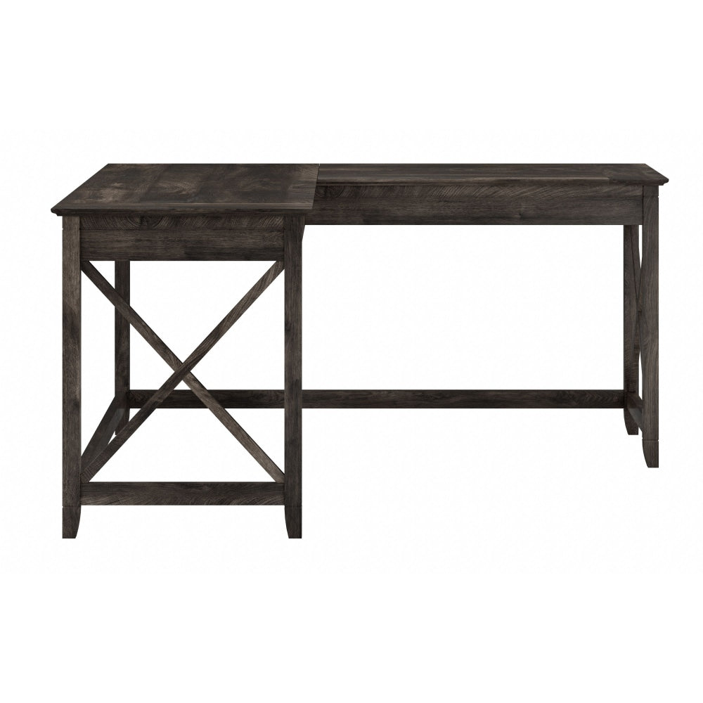 Bush Business Furniture Key West 60inW L-Shaped Corner Desk, Dark Gray Hickory, Standard Delivery