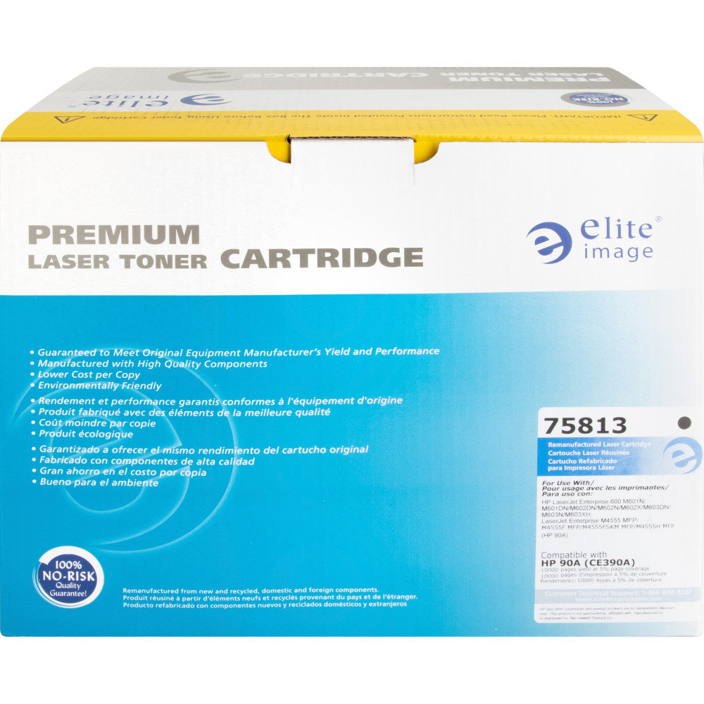 Elite Image Remanufactured Black Toner Cartridge Replacement For HP 90A, CE390A