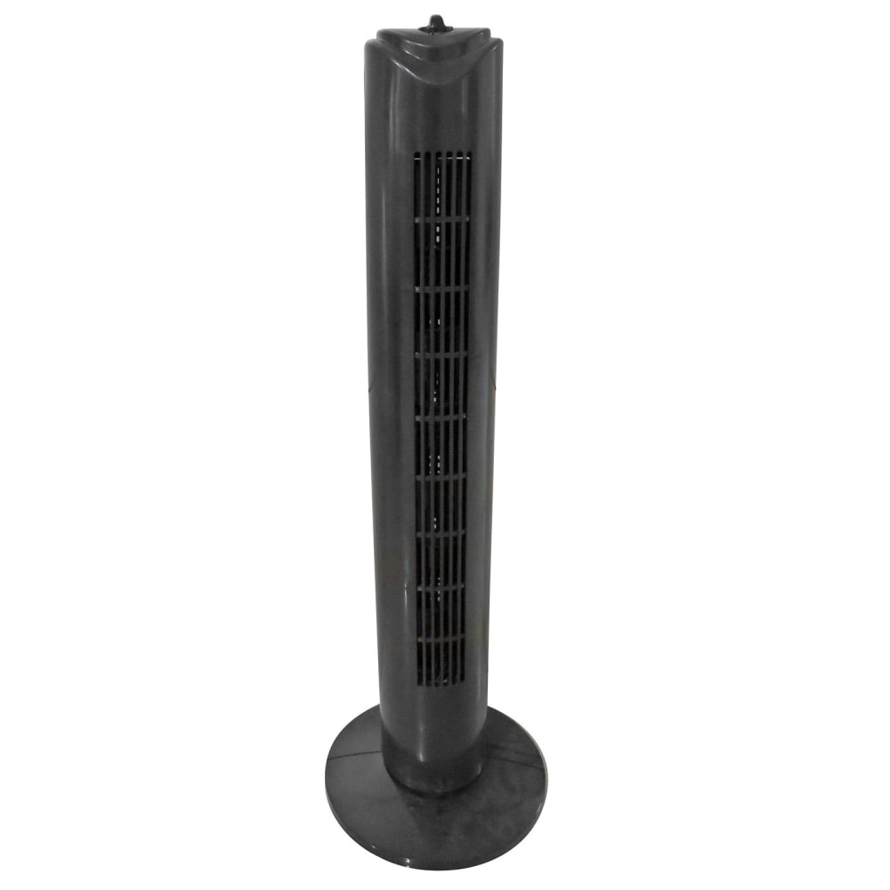 Optimus Adjustable Oscillating Tower Fan, 32inH x 6inW, Black