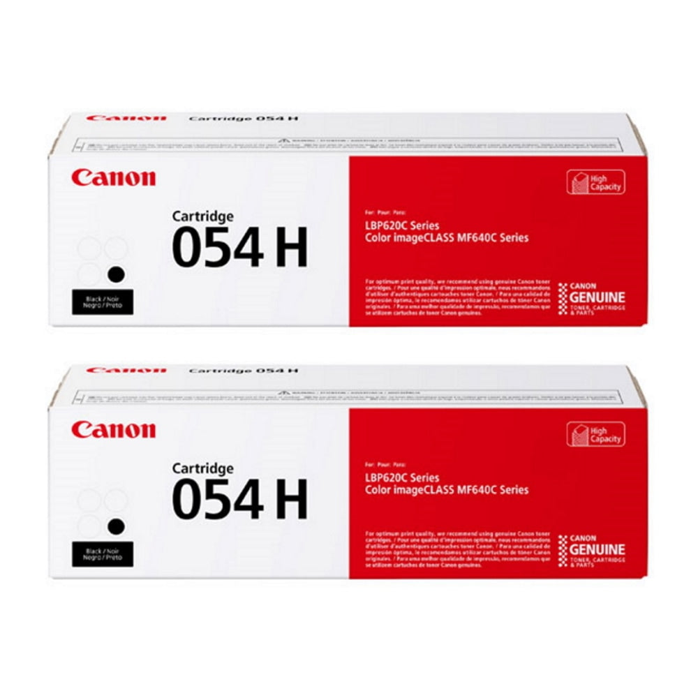 Canon 054H Black High Yield Toner Cartridges, Pack Of 2, 3028C001