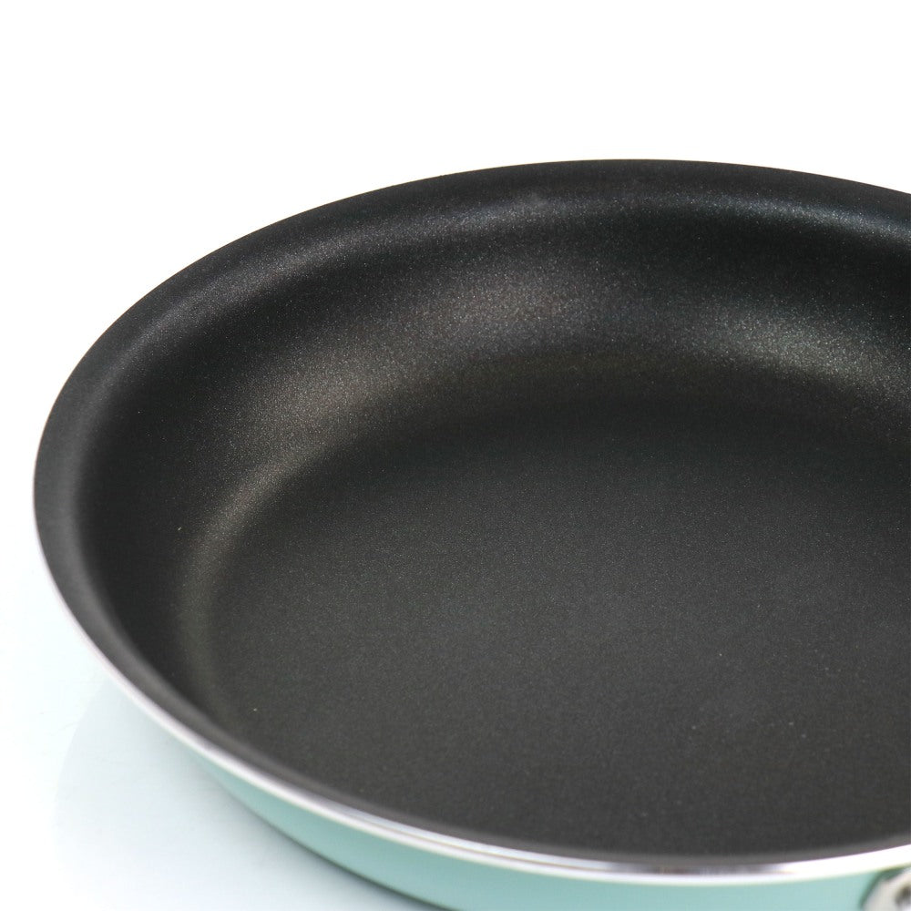 Martha Stewart Lockton Aluminum Non-Stick Frying Pan, 12in, Turquoise