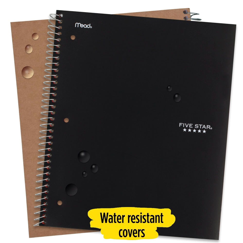 Five Star Wire-Bound Notebook, 8-1/2in x 11in, 5 Subject, College Ruled, 200 Sheets, Black