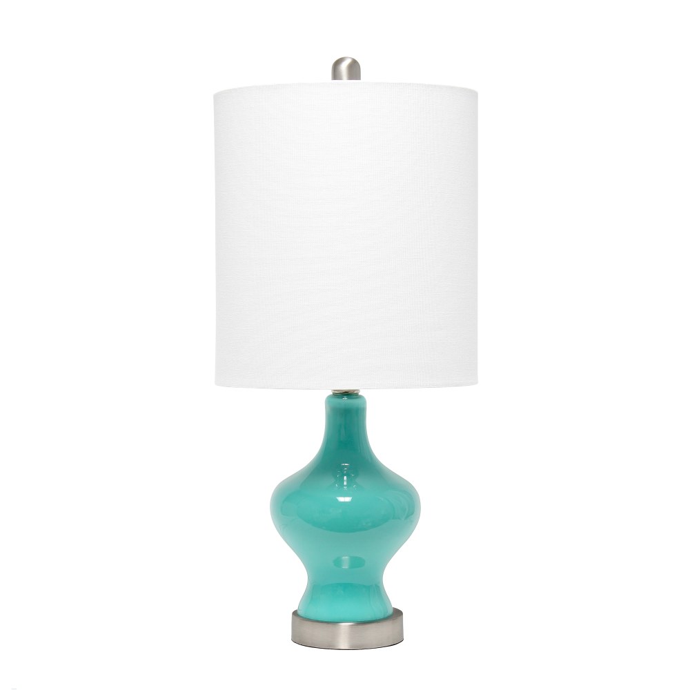 Lalia Home Paseo Table Lamp, 22-1/2inH, White Shade/Teal Base