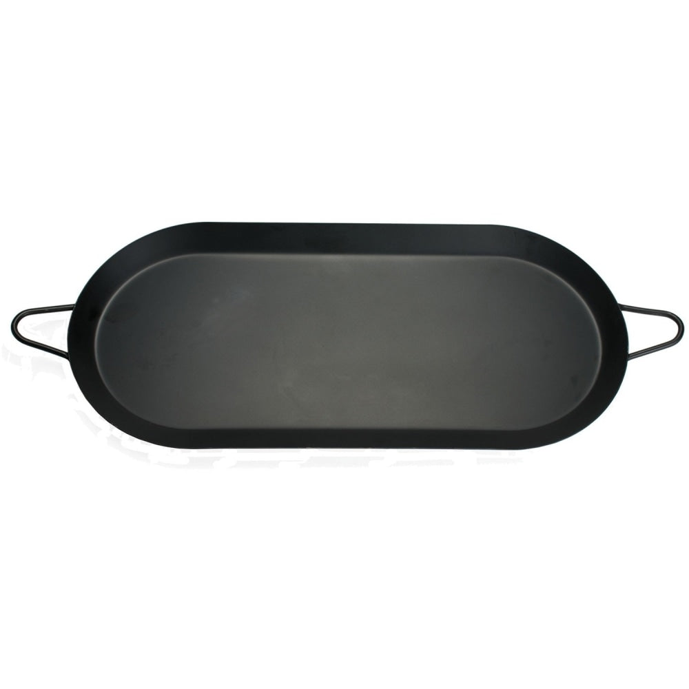 Brentwood BCM-2000 18in Carbon Steel Non-Stick Double Burner Comal Griddle, Black - Cooking, Sandwich, Egg, Bacon - Dishwasher Safe - 18in x 8.50in x 18in Griddle - Black - Carbon Steel Body