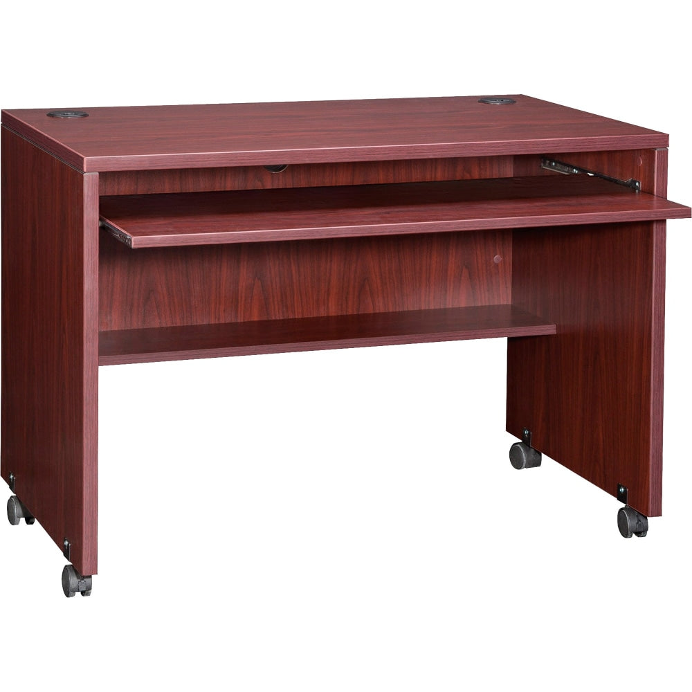 Lorell Essentials 42inW Computer Workstation, 29-1/2inH x 41-3/8inW x 23-5/8inD, Mahogany