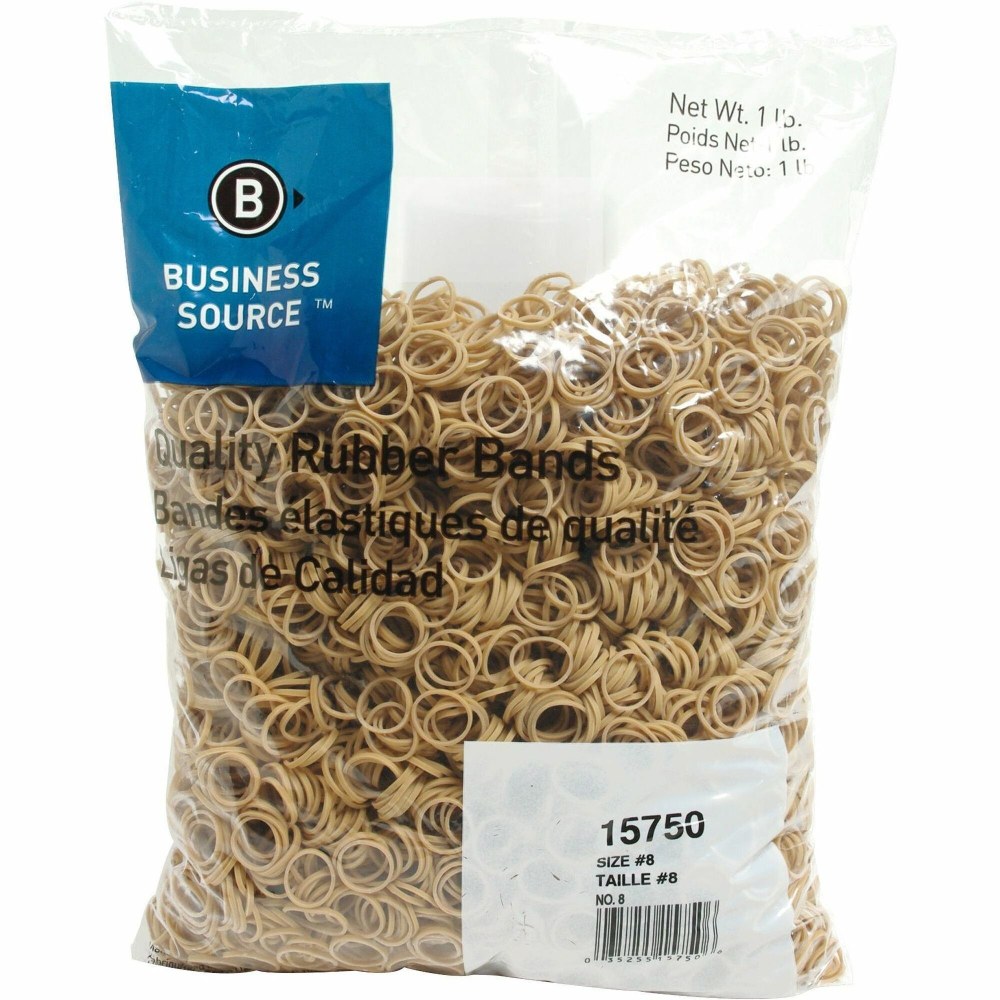 Business Source Quality Rubber Bands - Size: #8 - 0.9in Length x 0.1in Width - Sustainable - 5200 / Pack - Rubber - Crepe