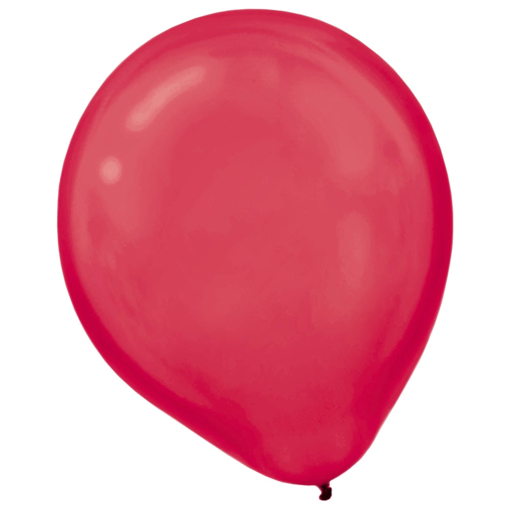 Amscan Pearlized Latex Balloons, 12in, Apple Red, Pack Of 72 Balloons, Set Of 2 Packs