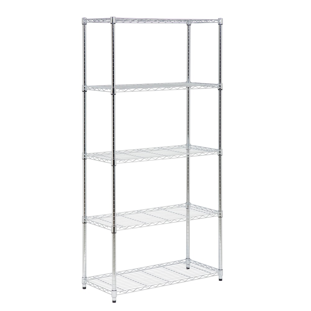 Honey-Can-Do Urban Steel Adjustable Industrial Shelving Unit, 5-Tier, Chrome