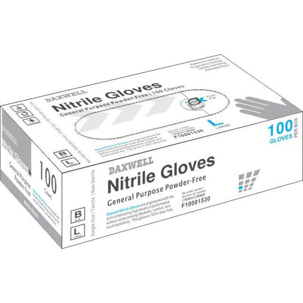 Powder-Free Nitrile Gloves, Large, Box Of 100