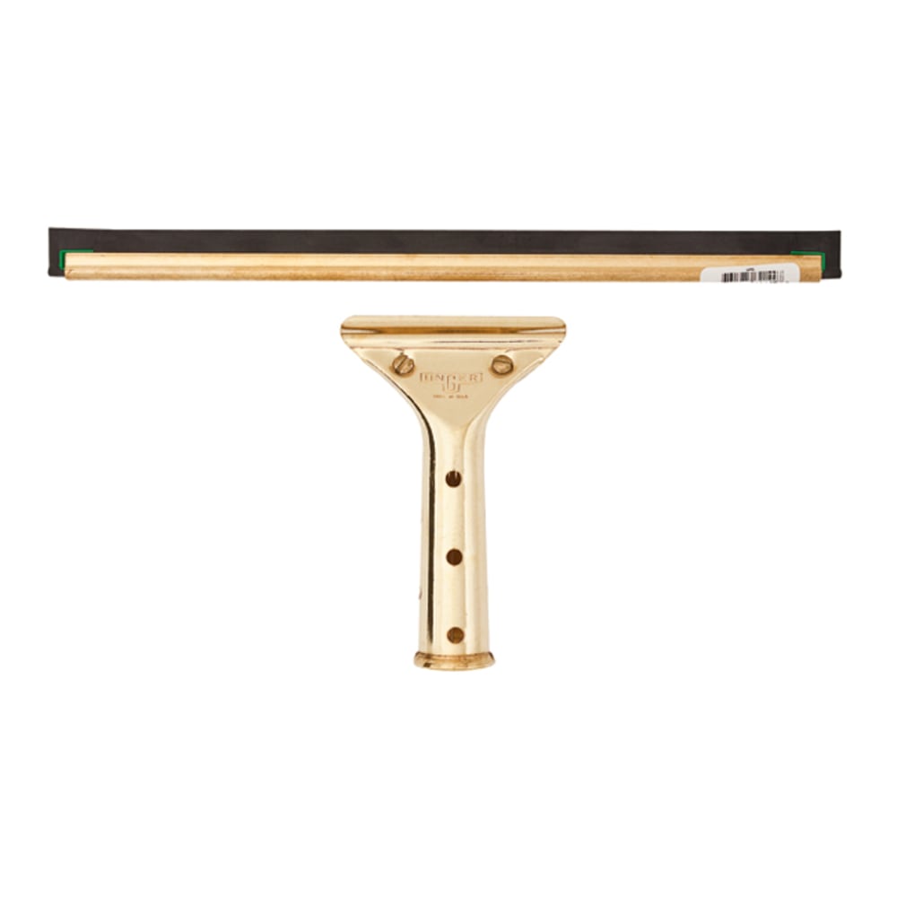 Unger 12in GoldenClip Brass Squeegee - 12in Length - Screw Lock Handle - Brass - 1Each