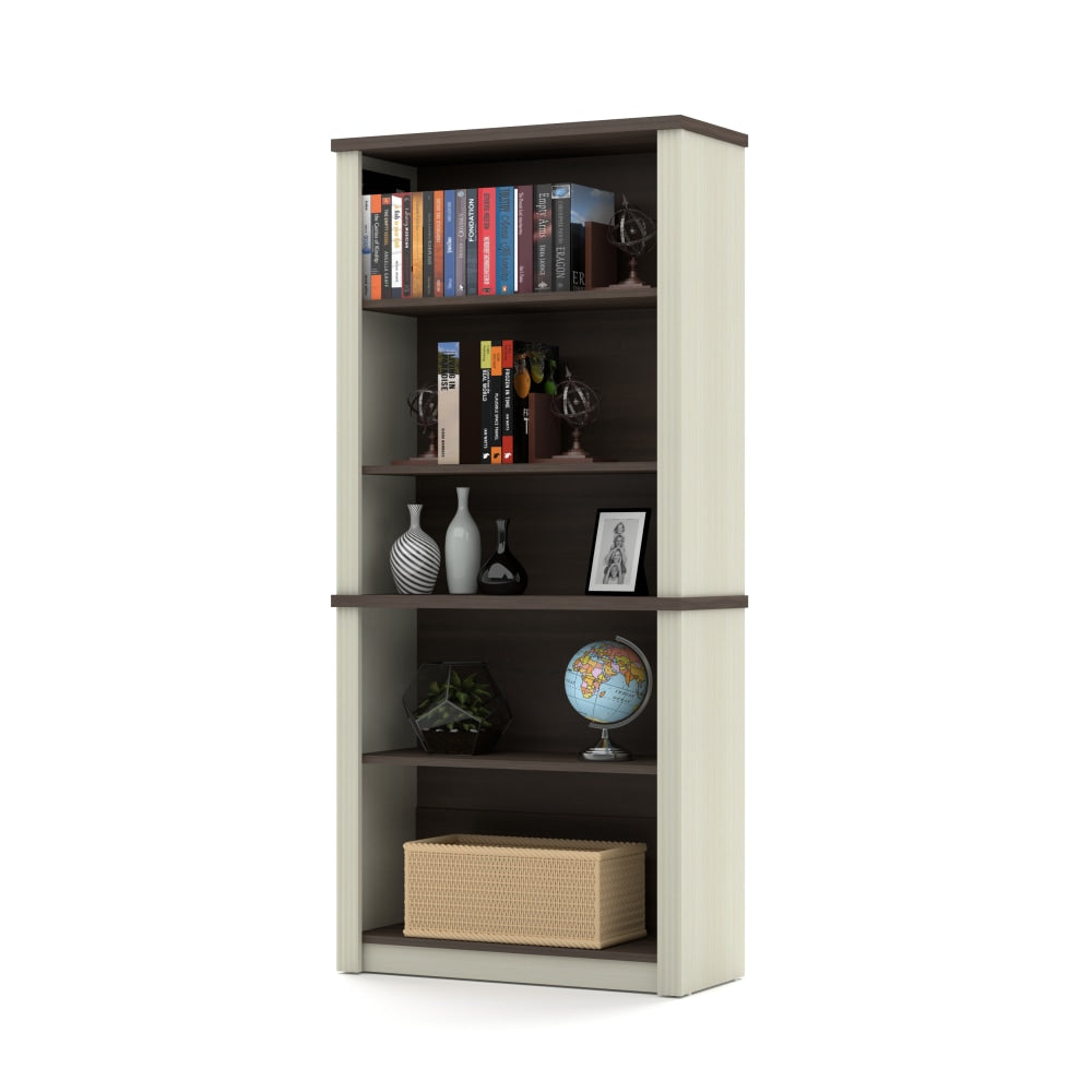 Bestar Prestige + 67inH Bookcase, White Chocolate/Antigua