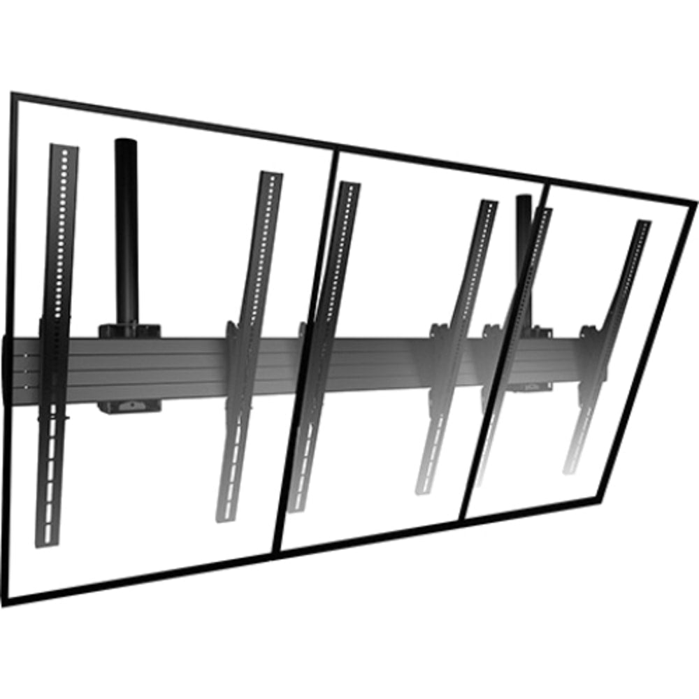 Chief Fusion 3x1 Menu Board Ceiling Display Mount - For Displays 40-55in - Portrait - Mounting kit (rail bracket, 6 interface brackets, 2 array heads) - for 3 LCD displays - black - screen size: 40in-55in - column