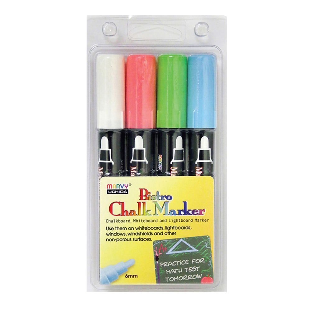 Marvy Uchida Bistro Chalk Markers Broad Tip, 4 Per Set, 2 Sets