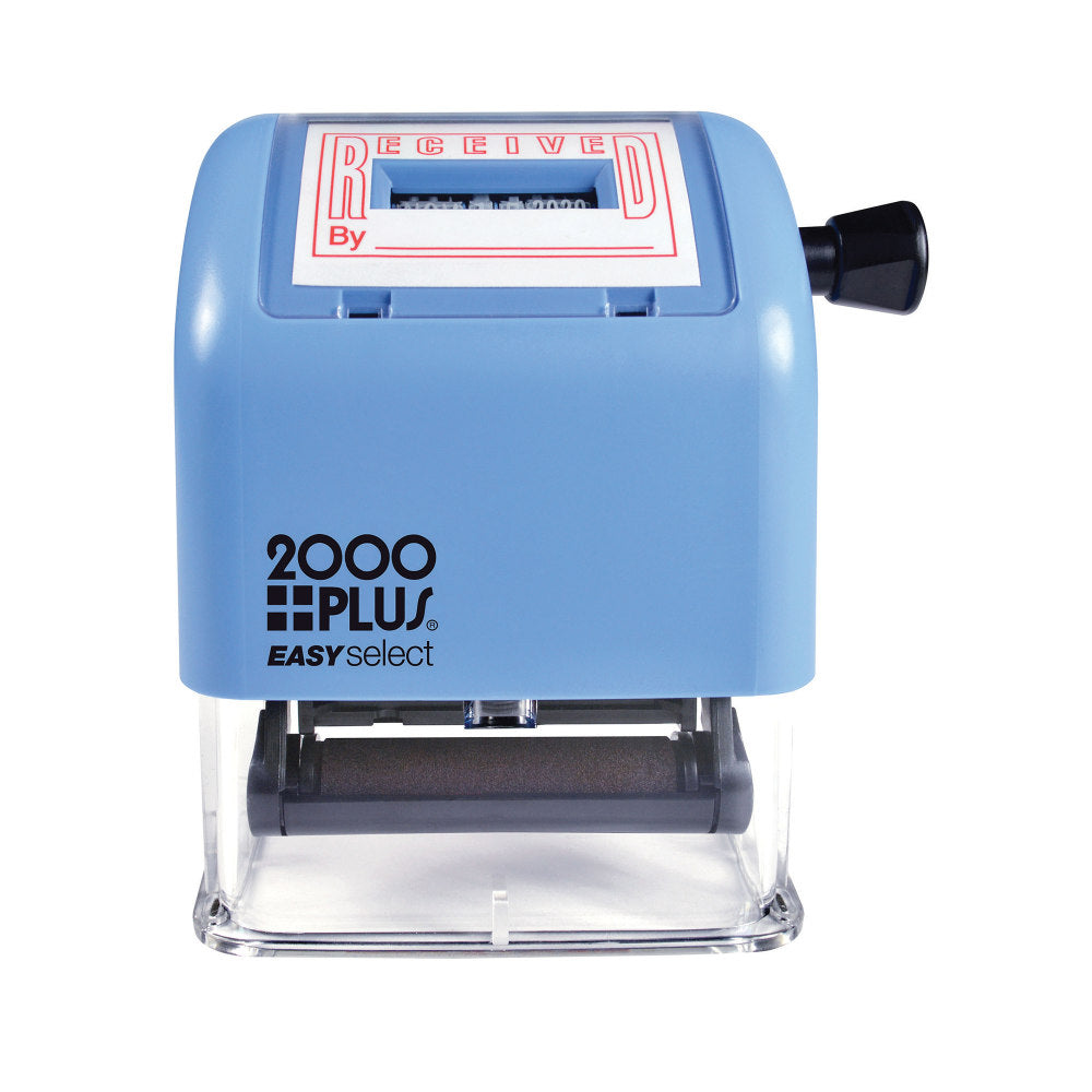 2000 PLUS Received Date Stamp Dater, Easy Select Self-Inking RECEIVED Date Stamp Dater, 1 7/8in x 1in Impression, Red Ink