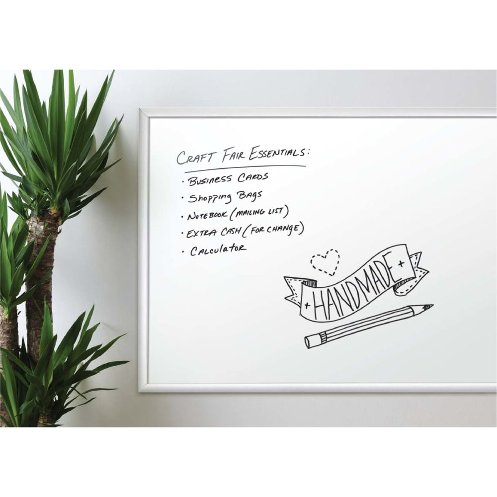 U Brands Non-Magnetic Melamine Dry Erase Board, 35in X 23in, Silver Aluminum Frame