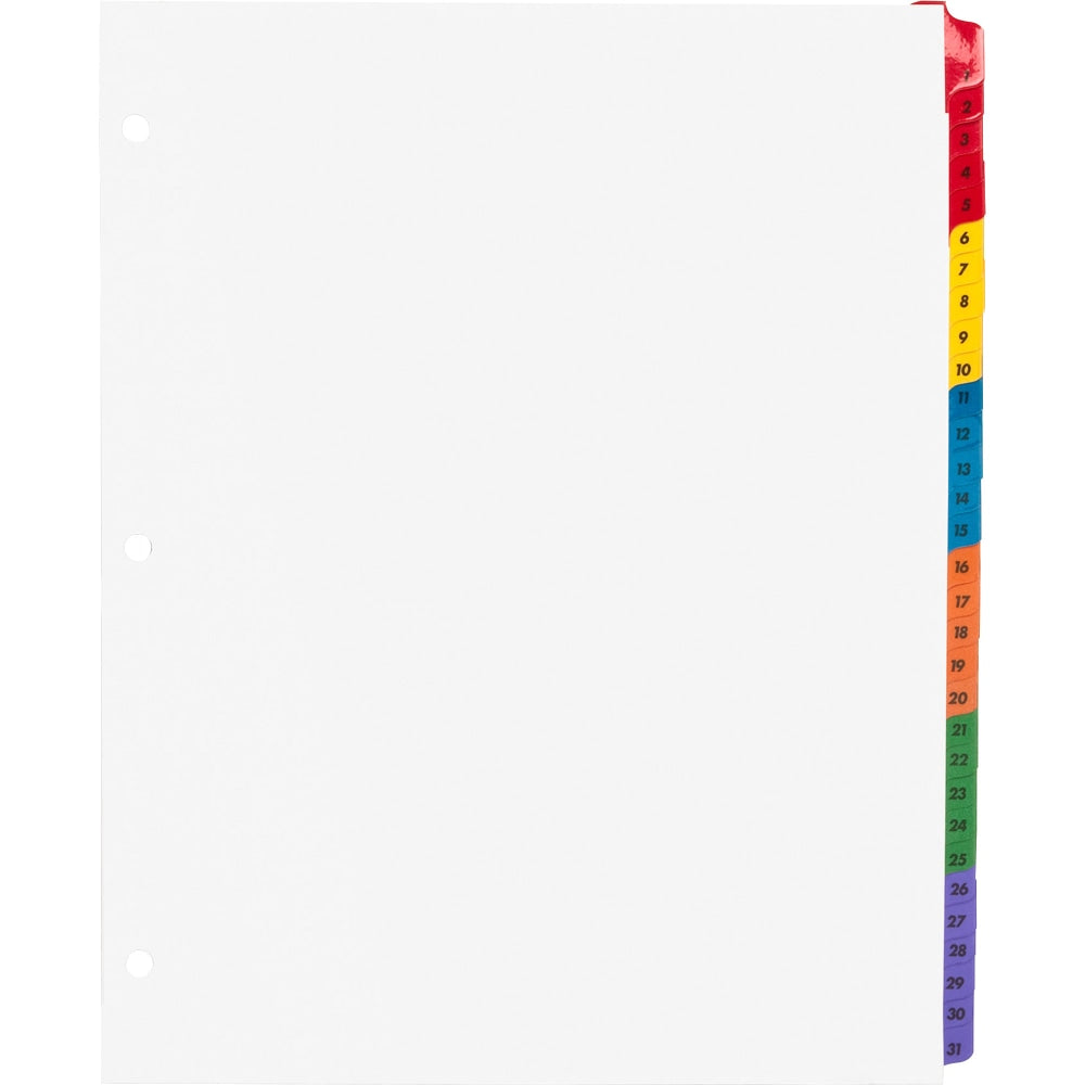 Sparco Quick Index Dividers With Table Of Contents Page, 1-31