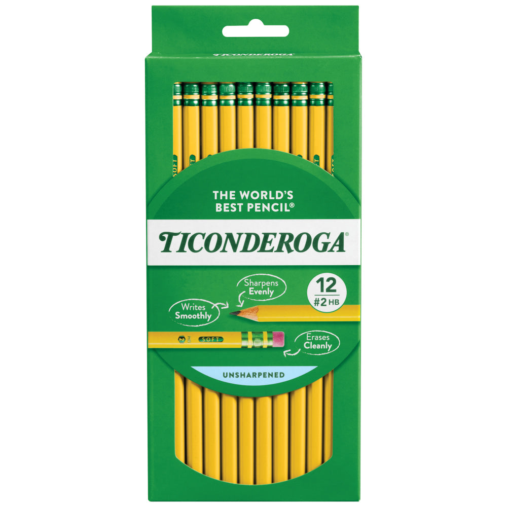 Ticonderoga Pencil, #2 Lead, Soft, Pack of 12