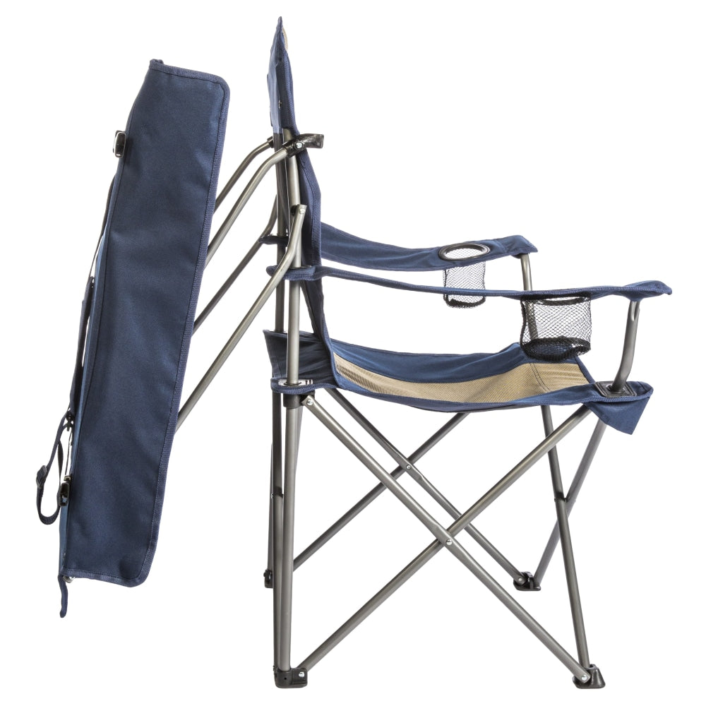 Kamp-Rite Chair With Shade Canopy, Tan/Blue