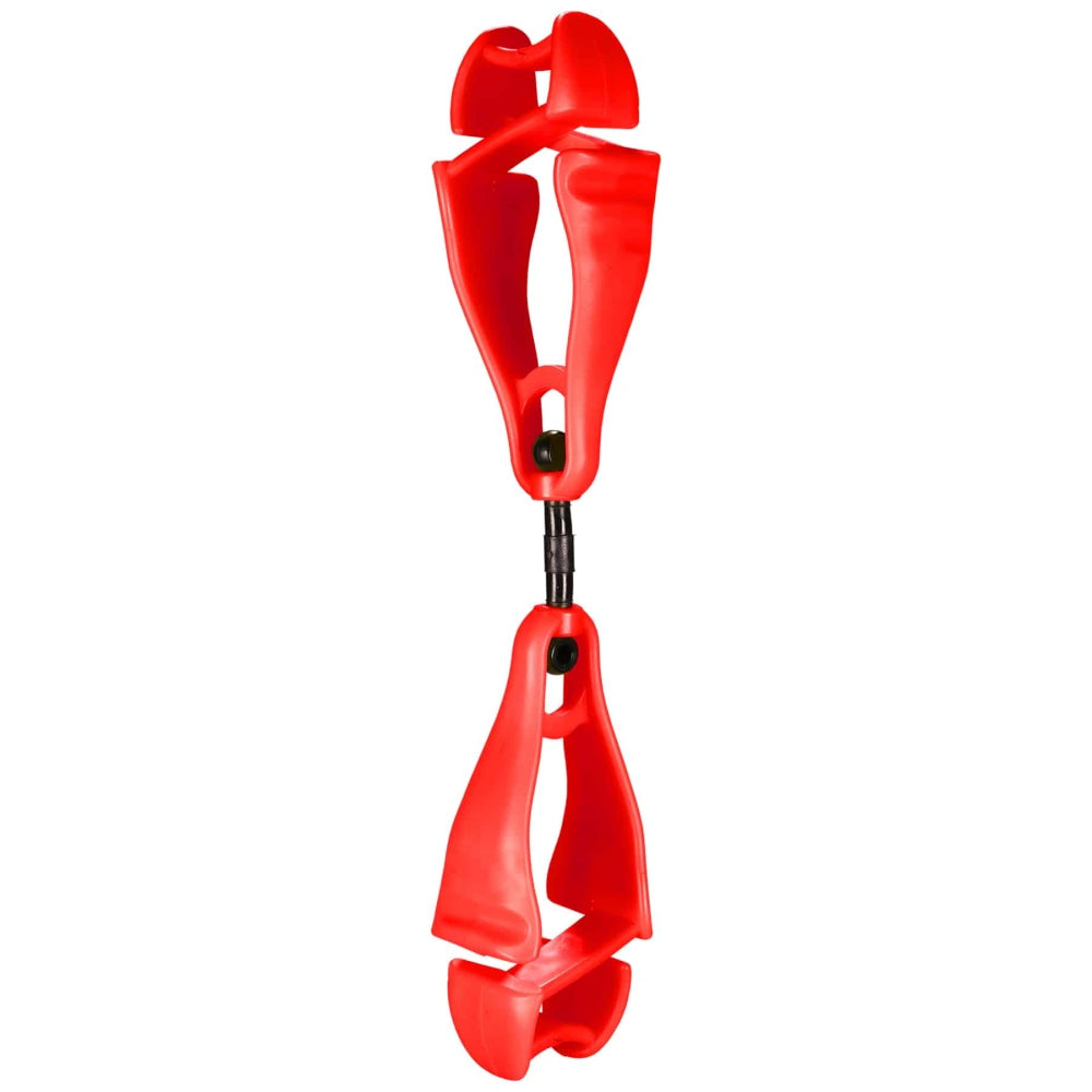 Ergodyne Squids 3420 Swiveling Dual-ClipGlove Holders, 5-1/2in, Red, Set Of 6 Holders