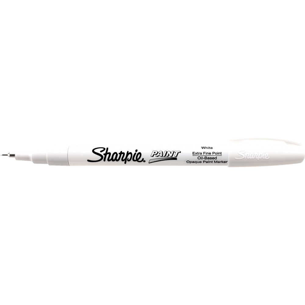 Sharpie Oil-Based Paint Marker, Extra-Fine Point, White Barrel, White Ink