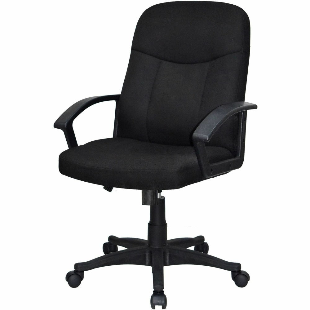 Lorell Executive Ergonomic Fabric Mid-Back Task Chair, Black