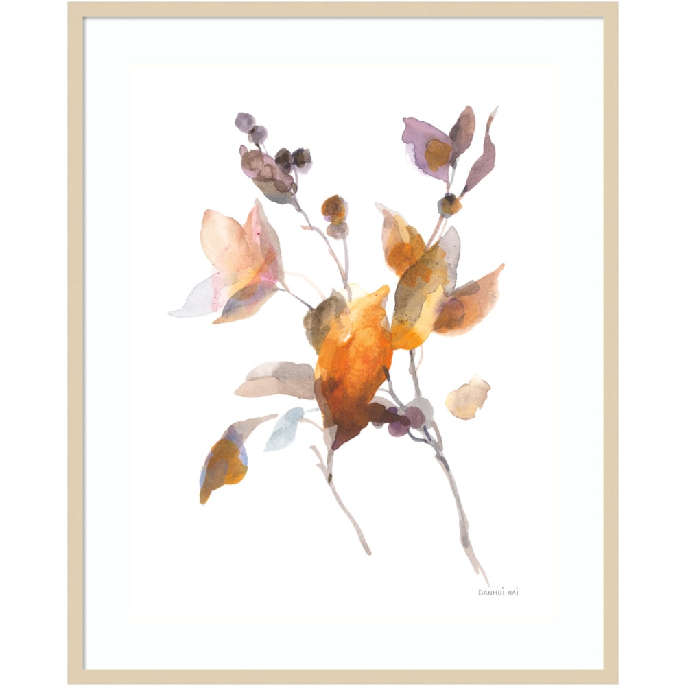 Amanti Art Harvest Floral Cuttings II by Danhui Nai Wood Framed Wall Art Print, 41inH x 33inW, Natural