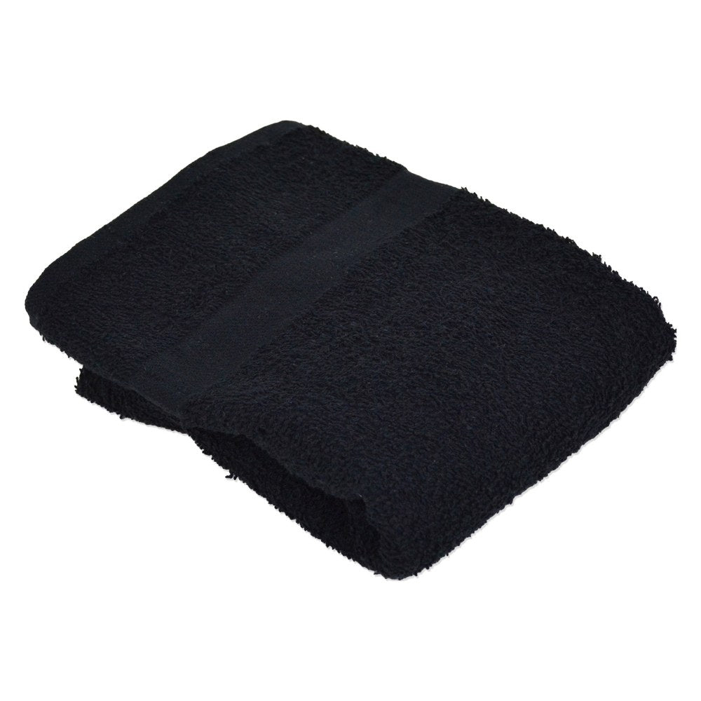 Valu Hand Towels, 16in x 27in, Black, Pack Of 12 Towels