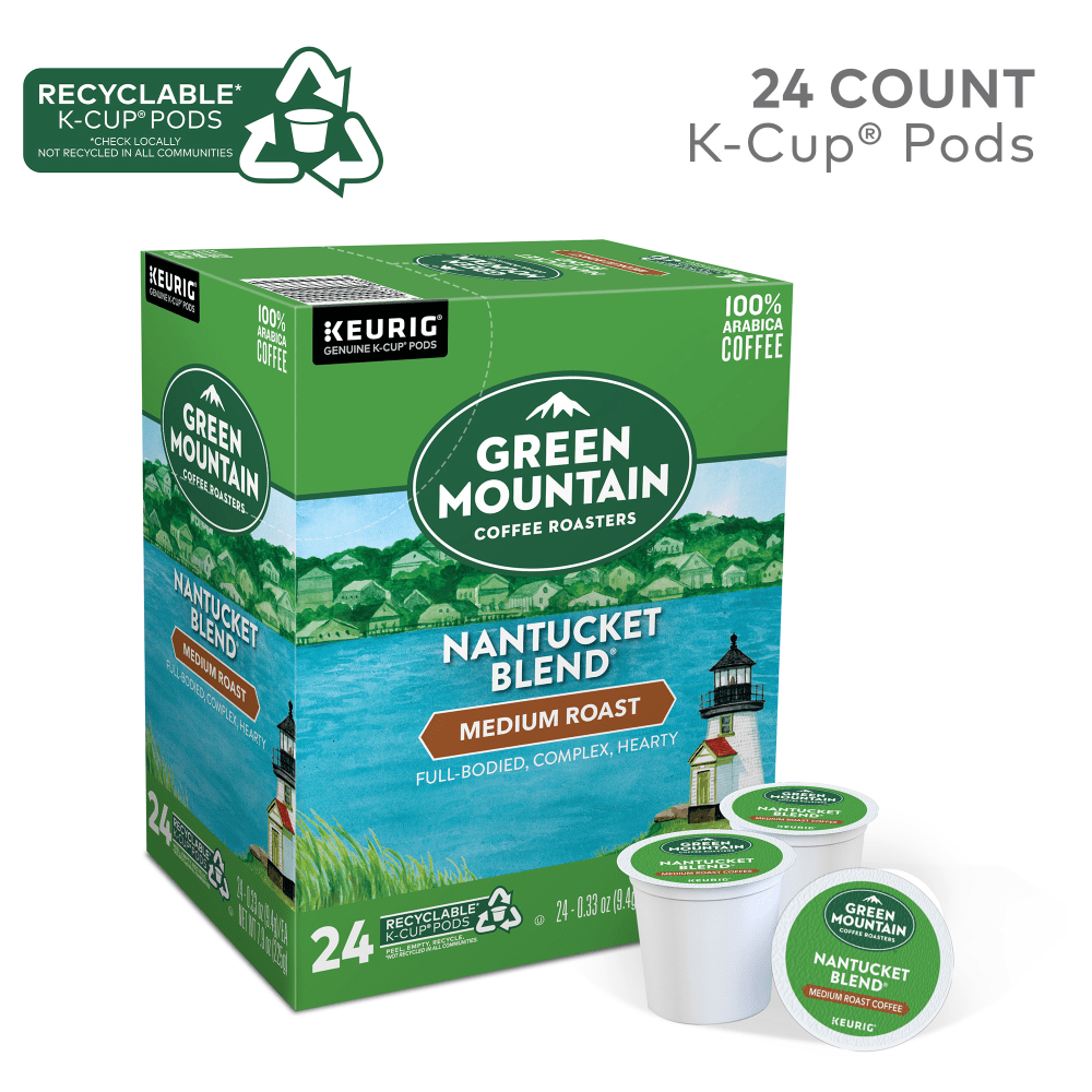 Green Mountain Coffee Single-Serve Coffee K-Cup Pods, Nantucket Blend, Carton Of 24