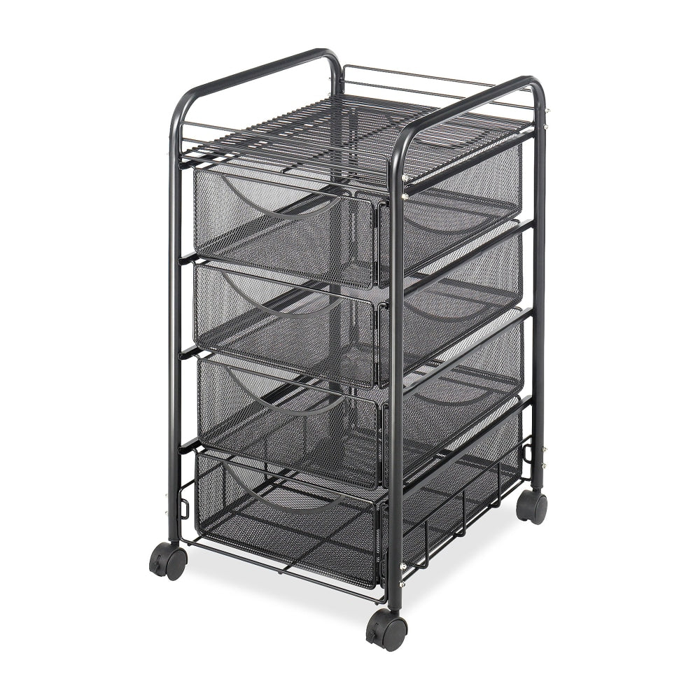 Safco Tubular Steel Frame Mobile File Cart, 27inH x 15 3/4inW x 17inD, Black