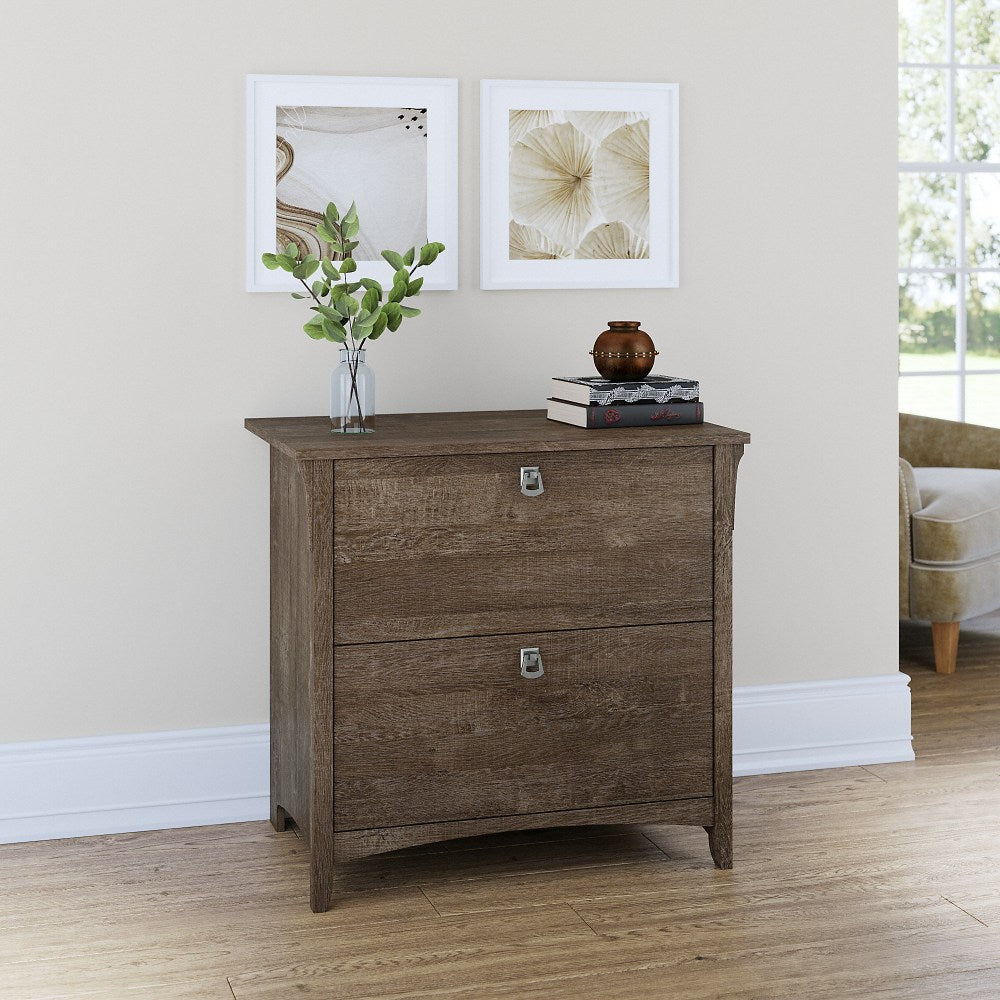 Bush Furniture Salinas 31-3/4inW x 20inD Lateral 2-Drawer File Cabinet, Ash Brown, Standard Delivery