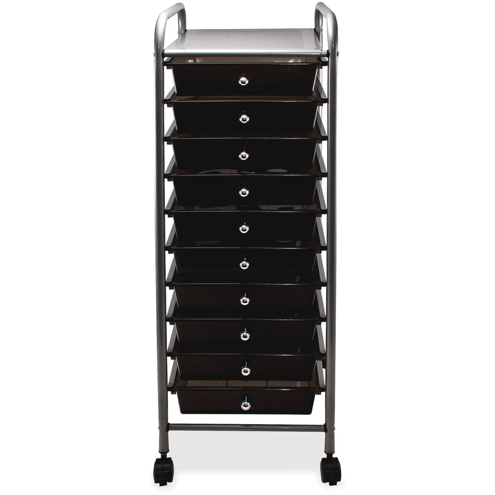 Advantus 10-Drawer Organizer With Casters, 37 1/2inH x 15 1/2inW x 13inD, Smoke