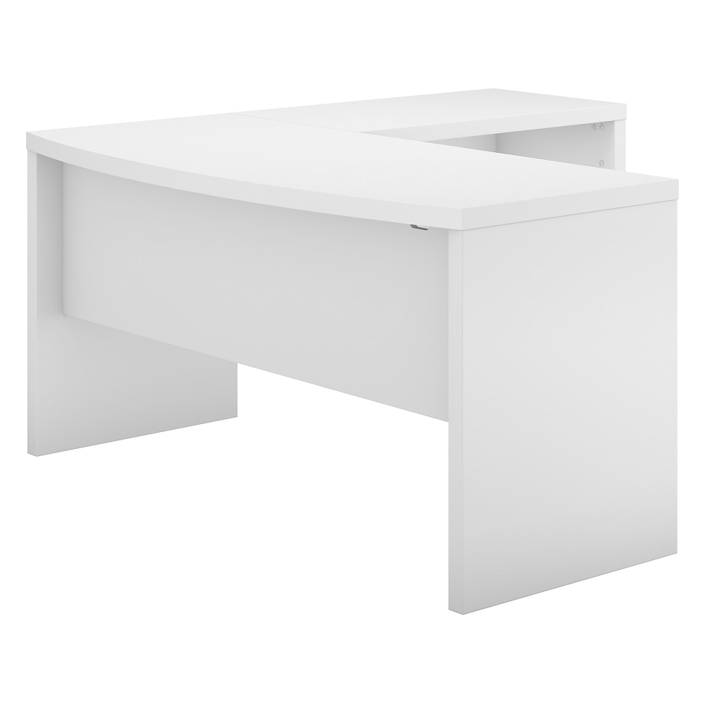 Bush Business Furniture Echo 60inW L-Shaped Bow-Front Corner Desk, Pure White, Standard Delivery