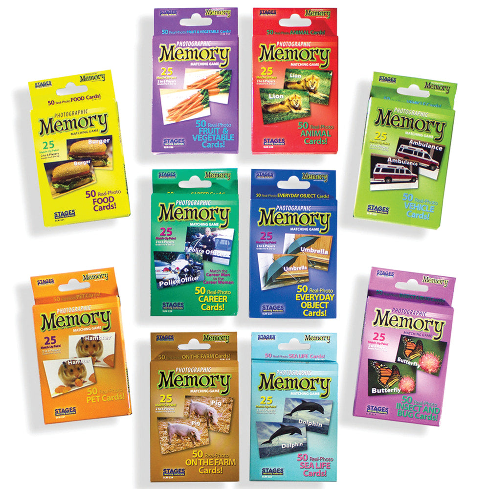 Stages Learning Materials Photographic Memory Matching Games, Set Of 10 Games