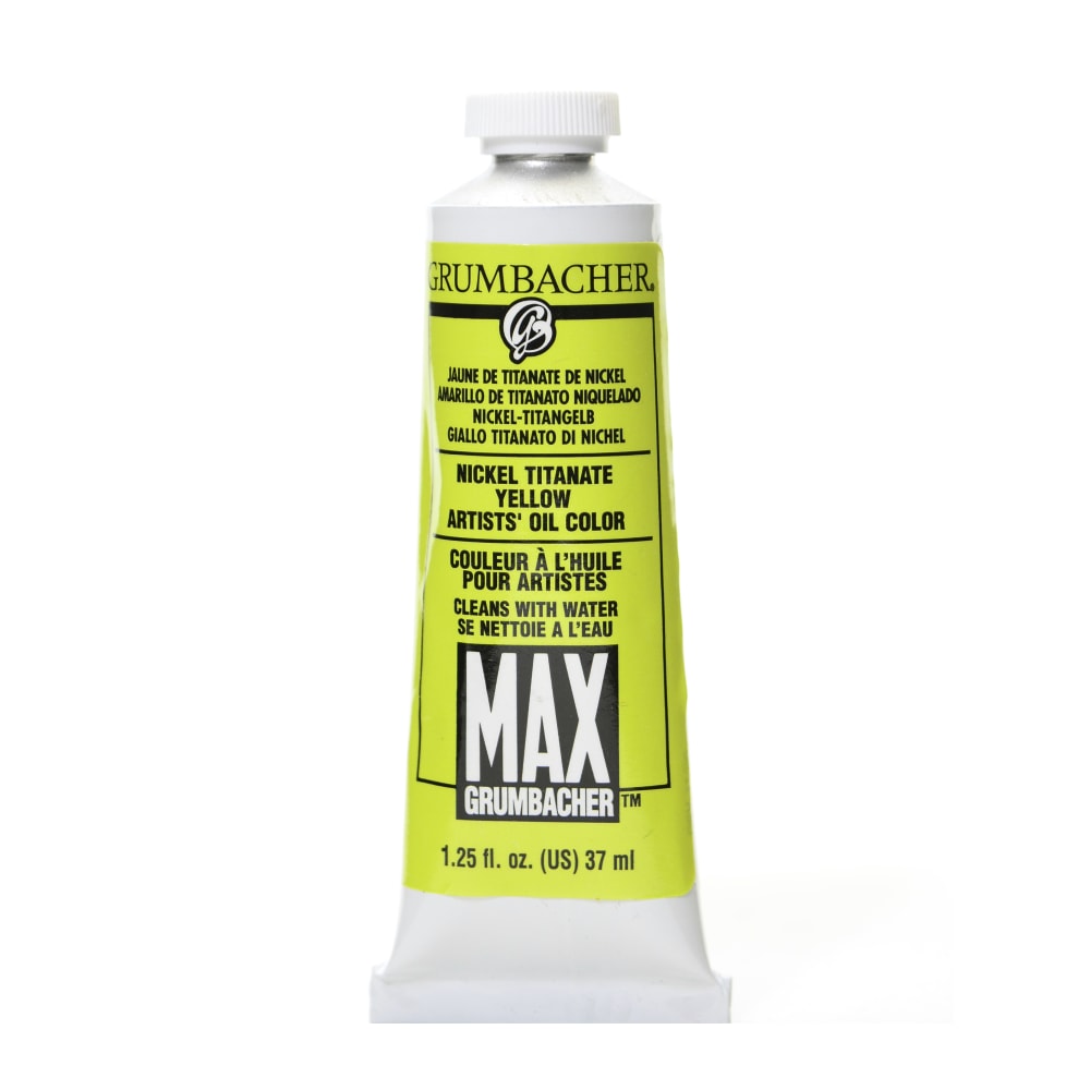 Grumbacher Max Water Miscible Oil Colors, 1.25 Oz, Nickel Titanate Yellow