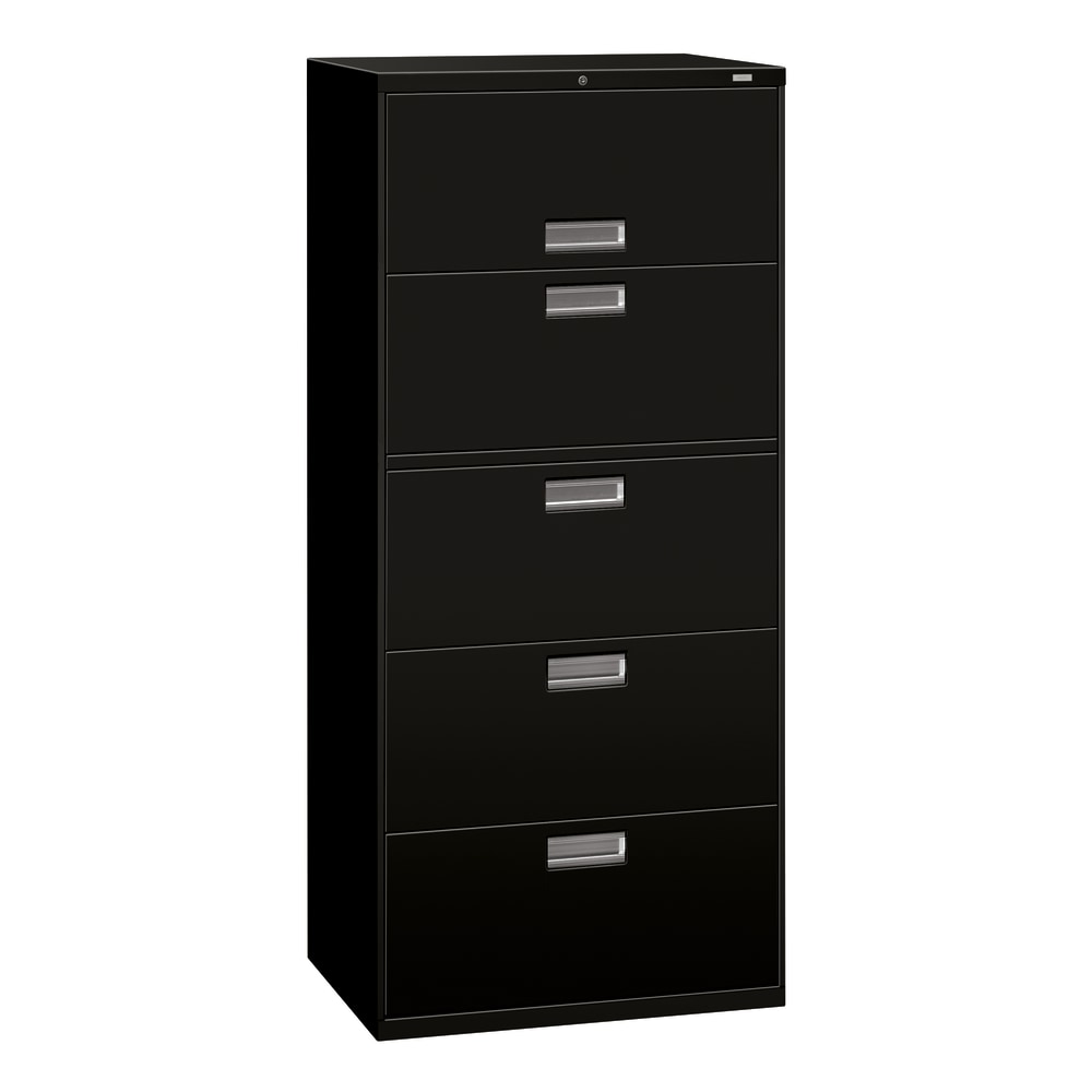 HON Brigade 600 36inW x 18inD Lateral 5-Drawer File Cabinet, Black