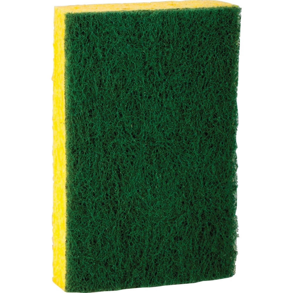 Scotch-Brite Heavy-Duty Scrub Sponges - 2.8in Height x 4.5in Width x 4.5in Length x 590 mil Thickness - 8/Carton - Yellow, Green