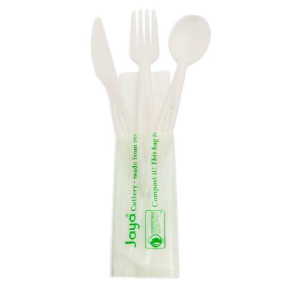 Stalk Market Compostable Assorted Cutlery, 6-1/2in, White, Box Of 250 Pieces