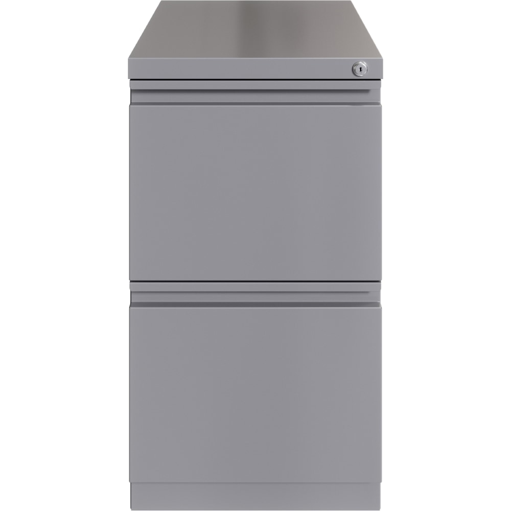 Hirsh 20inD Vertical 2-Drawer Mobile Pedestal File Cabinet, Arctic Silver