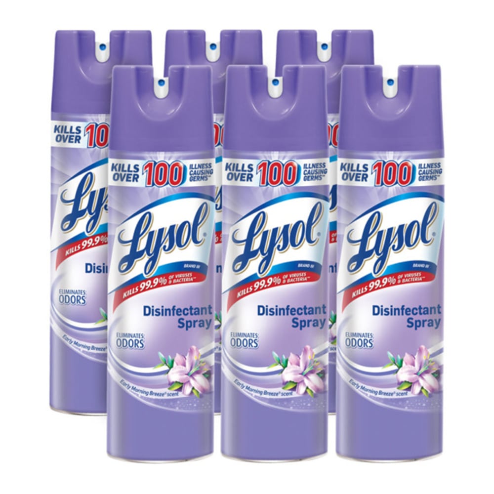 Lysol Breeze Disinfectant Spray, 19 Oz, Early Morning Breeze Scent, Carton Of 12 Bottles