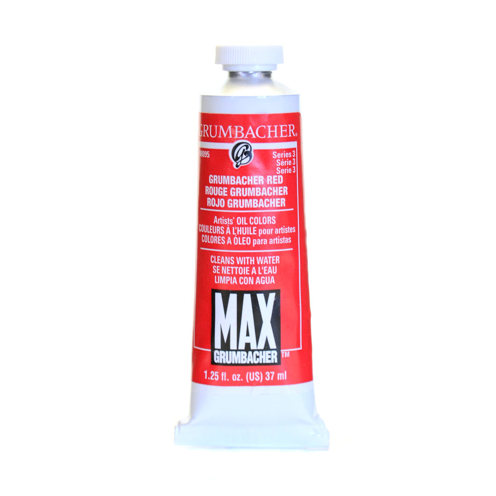 Grumbacher Max Water Miscible Oil Colors, 1.25 Oz, Grumbacher Red (Naphthol Red), Pack Of 2