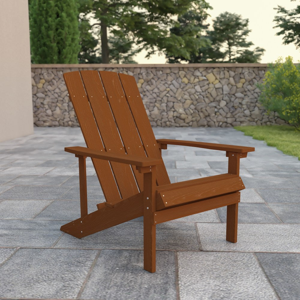 Flash Furniture Charlestown All-Weather Adirondack Chair, Teak