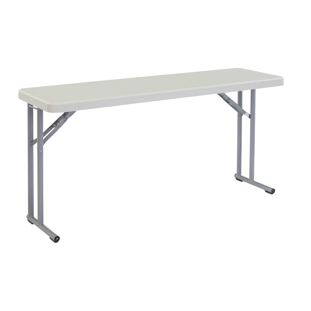 National Public Seating BT Series Folding Table, 29-1/2inH x 18inW x 60inD, Gray/Speckled Gray