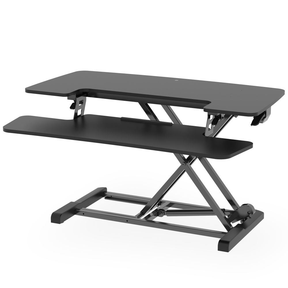 FlexiSpot M7-E Series Desk Riser, 4-3/4in to 19-3/4inH x 34-5/8inW x 16-5/16inD, Black