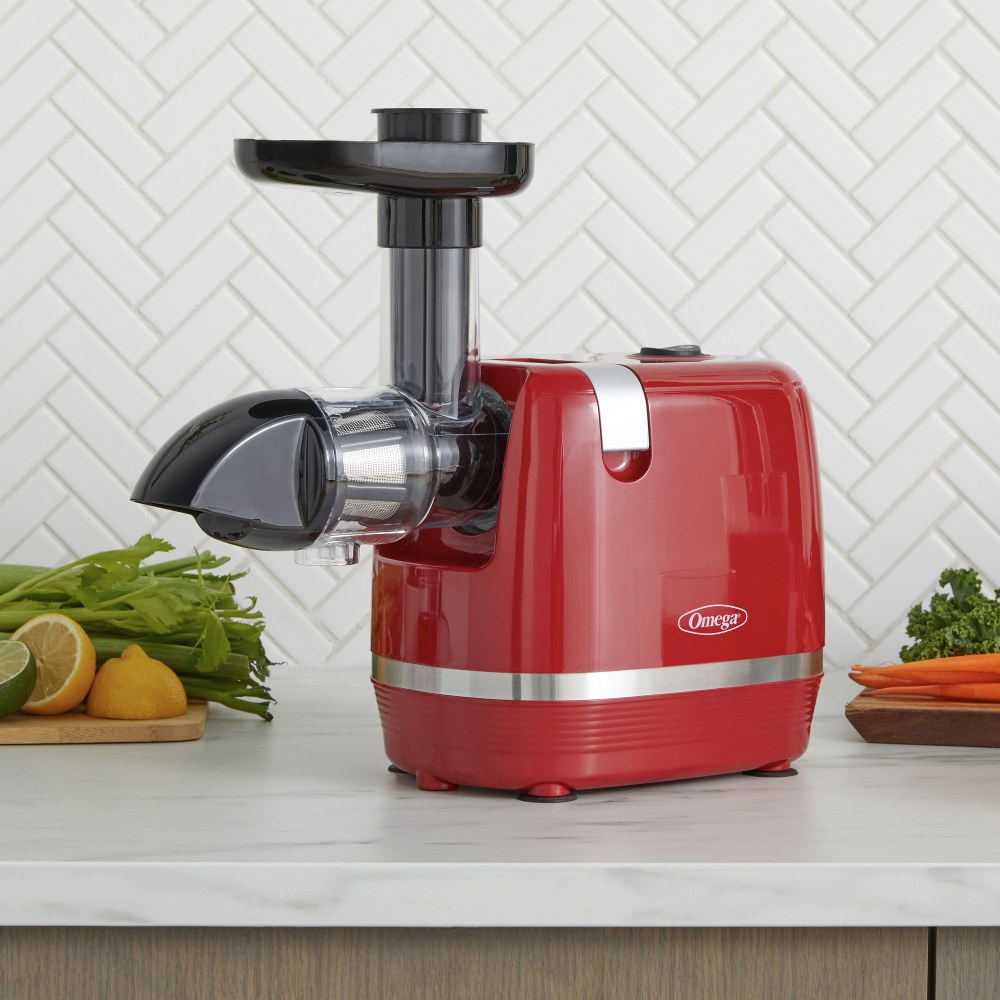 Omega Horizontal Cold Press Juicer, Red