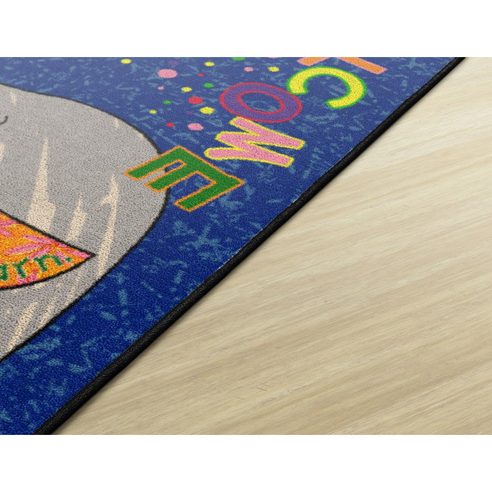 Flagship Carpets Welcome To Our Class Elephant Mat, 2ftH x 3ftW