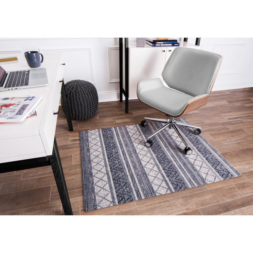 Anji Mountain Alesund Rug'd Chair Mat, 1/4inH x 36inW x 48inD, Beige/Gray/Black