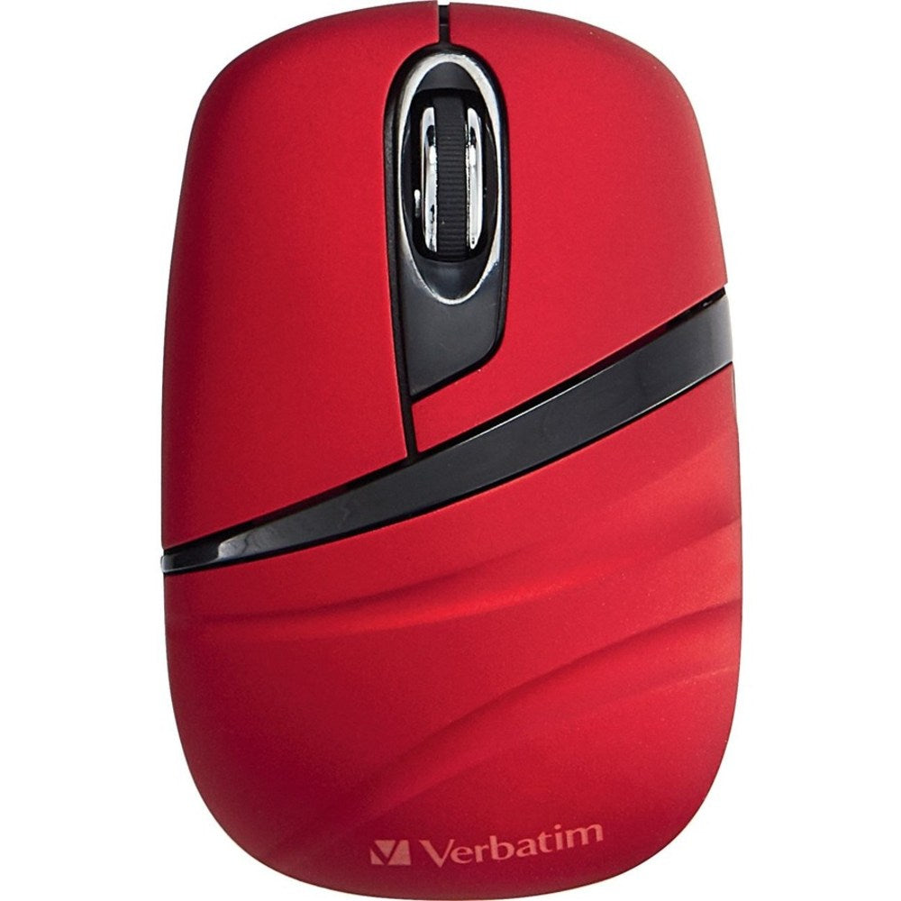 Verbatim Wireless Mini Travel Mouse, Commuter Series - Red - Optical - Wireless - Radio Frequency - 2.40 GHz - Red - 1000 dpi - 3 Button(s)