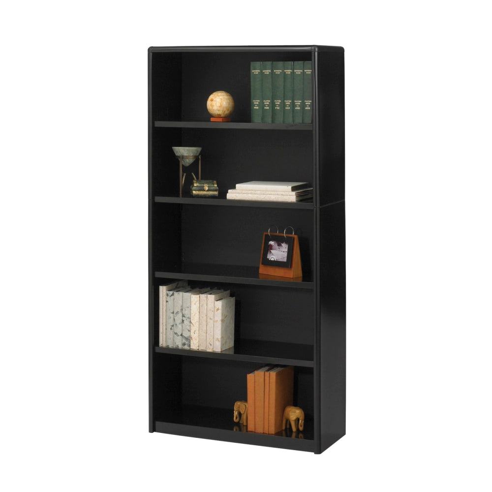 Safco Value Mate Steel Modular Shelving Bookcase, 5 Shelves, 67inH x 31-3/4inW x 13-1/2inD, Black